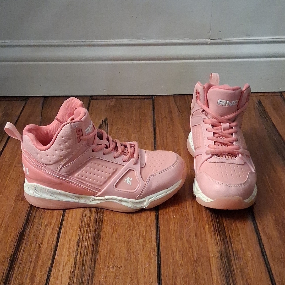 AND1 Girls Pink Athletic High-Tops Size 2